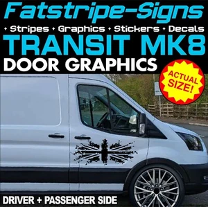 para adaptarse a FORD TRANSIT MK8 UNION JACK PEGATINAS GRÁFICAS PUERTA AUTOCARAVANA - Imagen 1 de 2