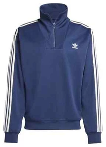 NWT Adidas Originals Men's Sz Medium Funnel Neck Track Jacket Blue Trefoil Logo - Picture 1 of 5