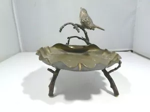AUSTRIAN BRONZE CARD TRAY WITH BIRD AND BRANCHES - Picture 1 of 10