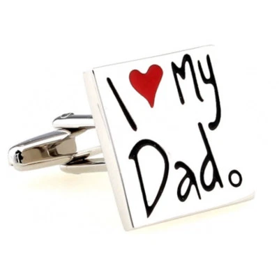 Argento i Love My Dad Festa Natale Regalo Gemelli Cufflinks.Direct - Immagine 1 di 4