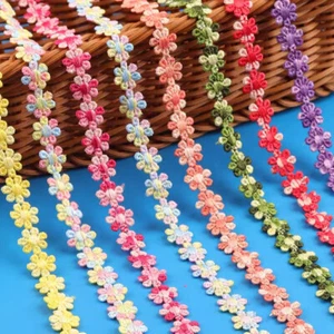 1m Daisy Flower Lace and Ribbon Trim for Sewing and Embellishment 13/15/19mm - Picture 1 of 29