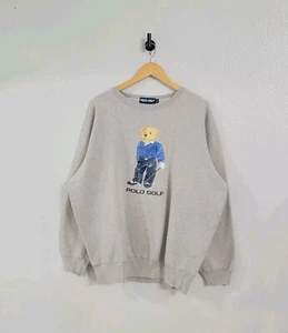 Vintage Polo Bear Ralph Lauren Golf Sweatshirt Men's Size Large Crewneck Rare - Picture 1 of 8