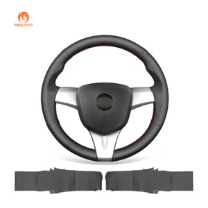 Funda de volante MEWANT Custom hágalo usted mismo negra cuero sintético para Chevrolet Spark 2010-2014 - Imagen 1 de 11