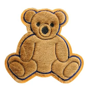 Parche de apliques cosidos de peluche oso de peluche peludo marrón de 6,5"" x 6,5 - Imagen 1 de 2