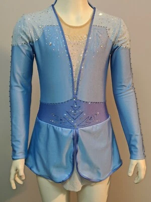 Blue Elsa Frozen 2 Skating Dress with Swarovskis Wendesign - Image 1 of 3