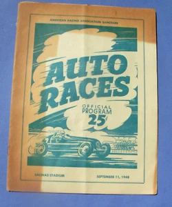 1948 Salinas Stadium Auto Races Program California 9-11-48 12 pgs - Picture 1 of 3