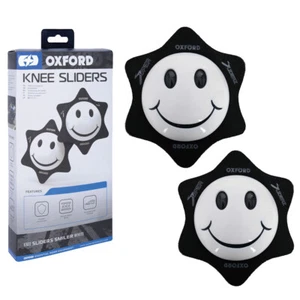 Oxford Smiler Motorcycle Knee Sliders Motorbike Knee Protectors White New - Picture 1 of 5