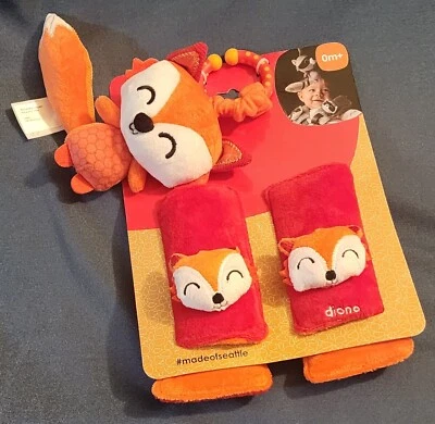 NUEVO - Almohadillas de arnés y juguete envolturas suaves Diono Character - Envolturas de cinturón de seguridad Fox Foto 1 de 2