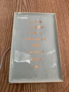 Kate Spade New York Lenox Wireless Charging Ceramic Tray Aqua Street USB Works - Picture 1 of 7