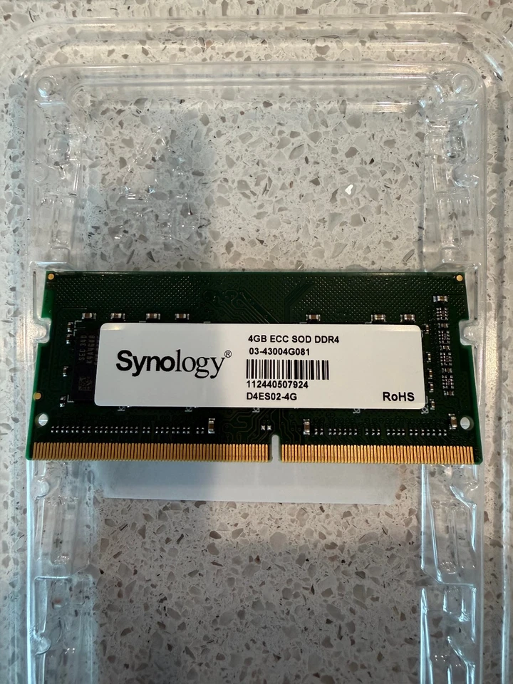 Official Synology 4 GB RAM DDR4 ECC Unbuffered SODIMM 4GB D4ES02-4G - Image 1 of 1