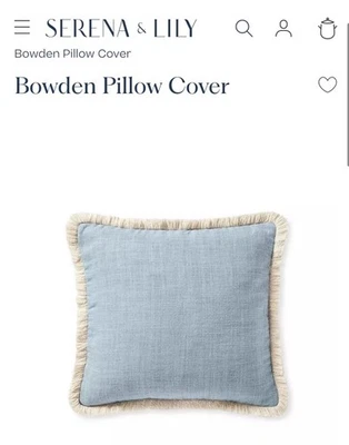 NUEVA funda de almohada de lino Serena & Lily Bowden (20” cuadrados)-azul costa Foto 1 de 4