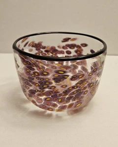 Cuenco de vidrio artístico decorativo 4,5" firmado - Imagen 1 de 9