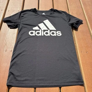 Adidas Shirt Youth Boys Large 14/16 Black Short Sleeve T-shirt - Picture 1 of 4