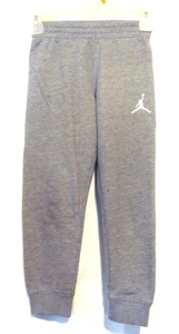 JORDAN Boys Size 7-8 Gray Sweatpants with White Logo - Picture 1 of 5