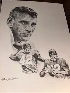 1970's CHARLIE CONERLY Drawing By GEORGE LOH Equitable Life Series 8.5”x11” - Picture 1 of 2