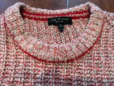 Suéter jaspeado rojo y gris Rag & Bone para mujer talla pequeña Foto 1 de 4