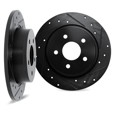 For Mazda 626 88-92 DFC Premium Drilled & Slotted Rear Brake Rotor Set - Изображение 1 из 3