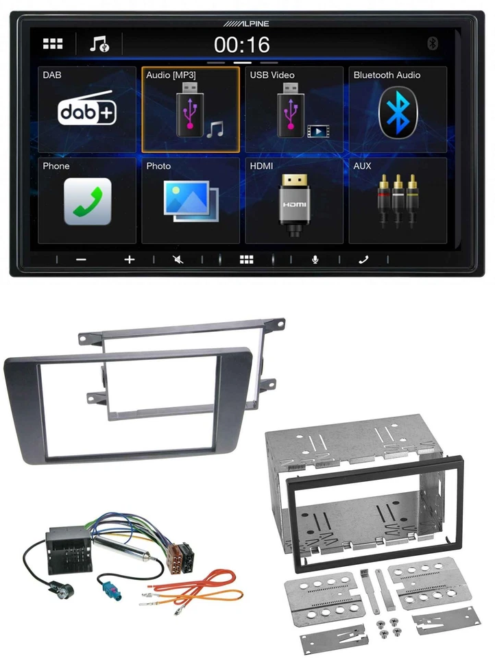 Alpine Bluetooth 2DIN MP3 DAB USB Autoradio für Skoda Octavia 04-13 Scout 06-12 - Bild 1 von 4