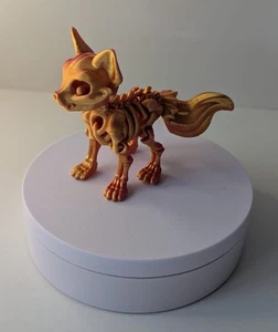 Estatuilla Esqueletos Animales Impresa en 3D Zorro Esqueleto Nueva - Imagen 1 de 6