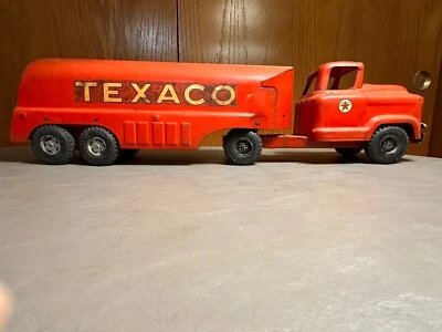 Vintage Buddy L Texaco Tanker Truck Toy Pressed Steel Red 1950's Nice Shape - Image 1 of 4