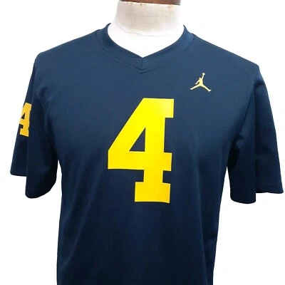 NEW Air Jordan Michigan Wolverines #4 Blue Football Jersey Size Youth Boys XL - Image 1 of 4