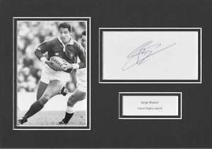 Serge Blanco - Francia Rugby Legend - Icono - Firmado Montaje A4 Certificado de Autenticidad - Imagen 1 de 1