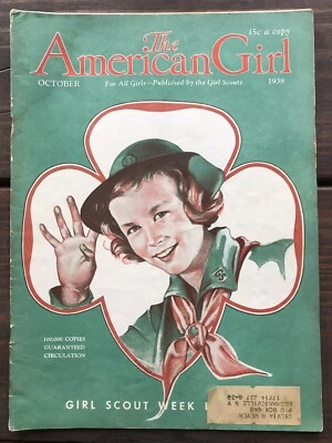 THE AMERICAN GIRL MAGAZINE OCT 1938 Girl Scouts Great Stories and Ads SCARCE - Image 1 of 4
