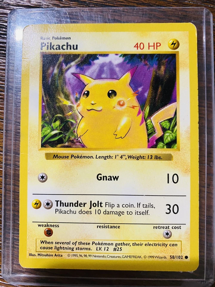 Pikachu (Red Cheeks) 058/102 Base Set (Shadowless) Regular