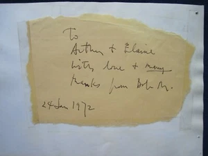 ORIGINAL AUTOGRAPH NOTE SIGNED by ARTIST ROBERT MOTHERWELL to ARTHUR A COHEN - Picture 1 of 2