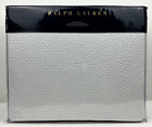 Ralph Lauren KING Knit Ariel Bright White Cotton Bed Blanket Woven Stitch