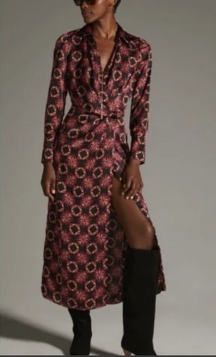 VALENTINO Anthropologie Splendido Abito MISA Ulla Valentina Raso Avvolgente S Orig $426