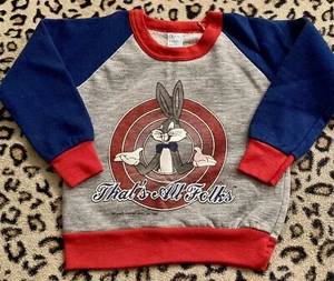 Vtg 1981 BUGS BUNNY That’s All Folks Kids Sweatshirt 5-6 Used 80’s WARNER BROS - Picture 1 of 5