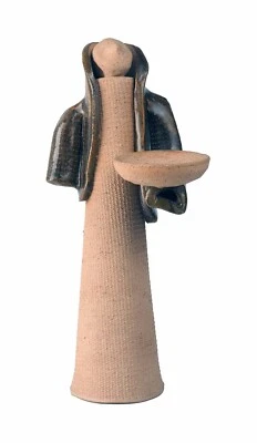 Contemporary Clay Figural Minimalist Candle Holder Person Statue Sculpture 7.75" - Image 1 of 4