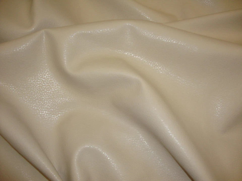 SHIPS FOLDED IVORY Ford pebble Faux leather upholstery vinyl 54' WIDE - Image 1 of 1