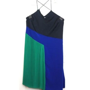 Cushnie for Target marineblau Kombi Colorblock Plissee Schlupfkleid Größe 22 W neu mit Etikett - Bild 1 von 9