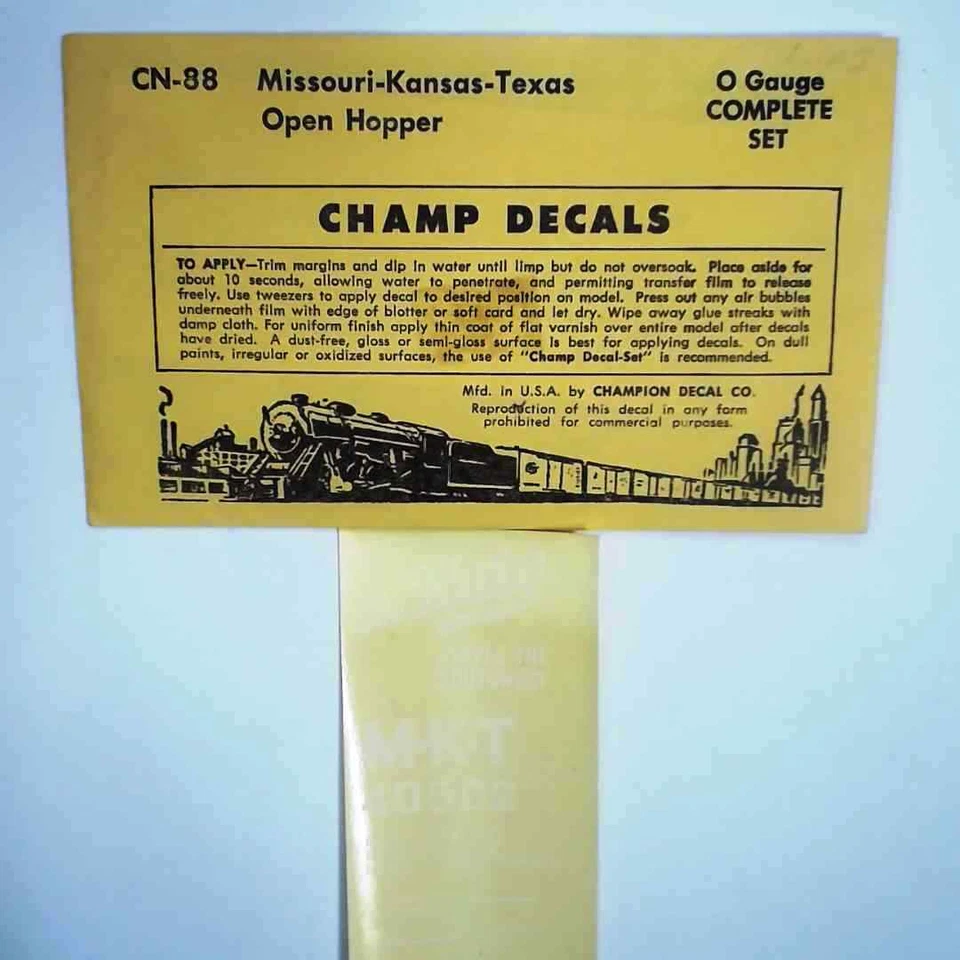 Champ Decals O Scale: Missouri-Kansas-Texas Hopper, Open, Red Car, White Lett... - Image 1 of 1