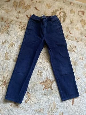 Pantalones de pana Mini Boden para niños 8 años algodón azul marino elástico en la cintura bolsillos cordón Foto 1 de 4