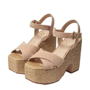 Sam Edelman Trianna H6232L1-250 Women's US 9.5 Beige Platform Sandals ZPO2864 - Picture 1 of 12