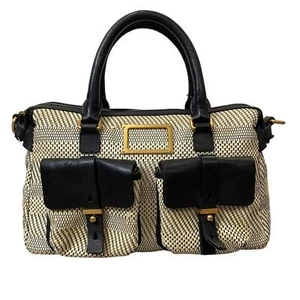 Marc by Marc Jacobs Werdie Weavie White Black Satchel Bag  - Picture 1 of 17