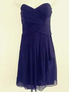 Davids Bridal 2 Black Strapless lined Formal Bridesmaid Dress Gown Short EUC - Picture 1 of 6