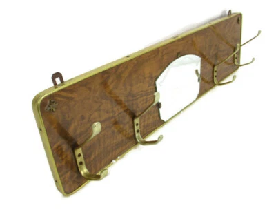 Vintage Mid Century Modern Wood Hat Rack Chrome Wood Industrial Rockabilly - Image 1 of 4