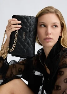 BORSA DONNA DONNA NERA LIU JO A TRACOLLA MATELASSè AA5127 ESTATE 2025 - Imagen 1 de 7