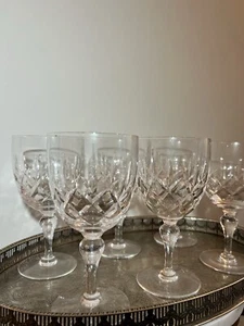 6X Large Stamped Vintage Stuart Crystal Wine Glasses - Picture 1 of 4