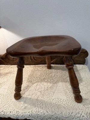 Solid Hard Rock Tell City Milk Stool 8405 Maple Andover 48 Excellent Condition - Image 1 of 4