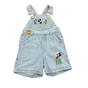 Vintage Disney Mickey Mouse & Friends Denim Overall Shorts 3T - Bild 1 von 6