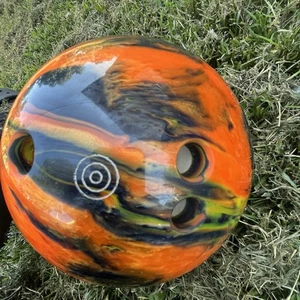 Bola de Bowling Ebonite MAXIM Naranja Negro Amarillo Rojo Mármol Remolino 10 LB - Imagen 1 de 6