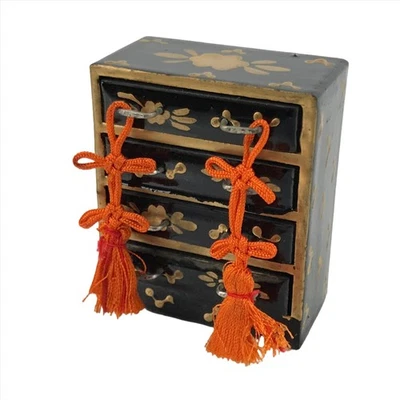 Muñeca Hina Japonesa 4 Cajones Pecho Tansu De Colección Negra Niñas Día Decoración ID585 Foto 1 de 4