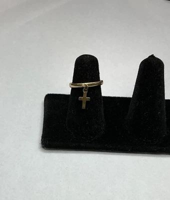 James Avery 14k Yellow Gold Cross Dangle Ring - Image 1 of 4