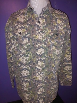 Rare DIAMONDBACK SNAKE CAMOUFLAGE Vintage Spider Oak TEXAS XL Hunting Shirt  - Image 1 of 4