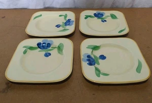 Art Deco Woods Ivory Ware Hand Painted Side Plates Made In England X 4 Excellent - Picture 1 of 6